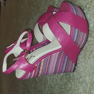 Luichiny Hot Pink Wedges